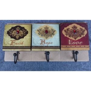 Wall Hangings Wall Hooks Love Hope Faith New W/O Tags